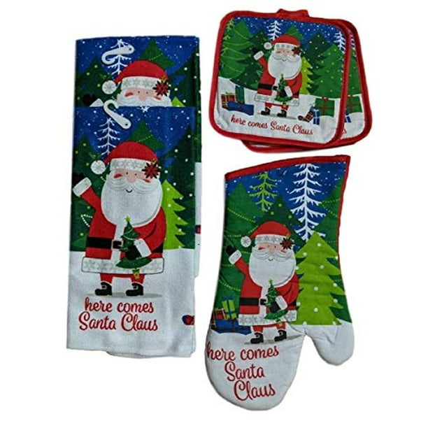Santa Christmas House Collection Kitchen Oven Mitt Towel Pot Holders ~ Choice